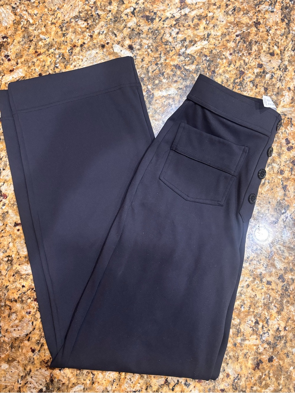 Halara Wide Leg Button-Front Pants in Black - Picture 4 of 6